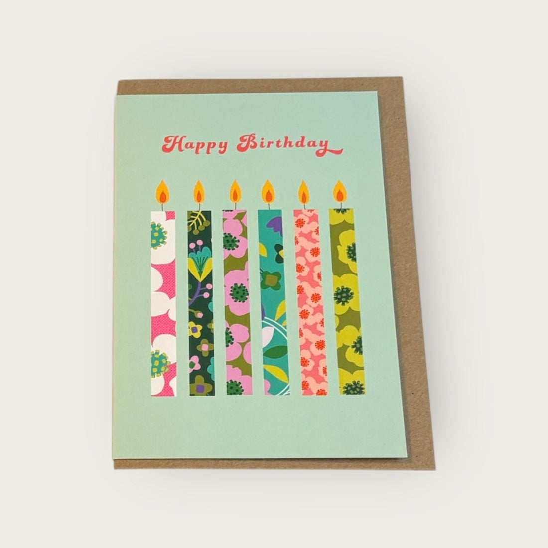Happy Birthday Mint Candles Greeting Card - Maggie Magoo Designs_Just Makers