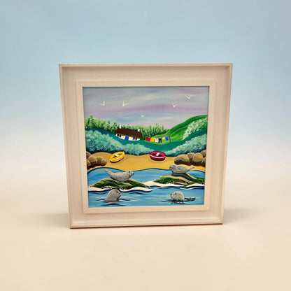 Happy Family Framed Original Painting - Nikky Corker_Just Makers