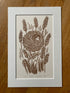 Harvest Mouse House Linocut Print - Custard4Gravy_Just Makers