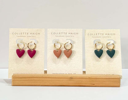 Heart Hoop Teal Earrings - CH Handmade_Just Makers