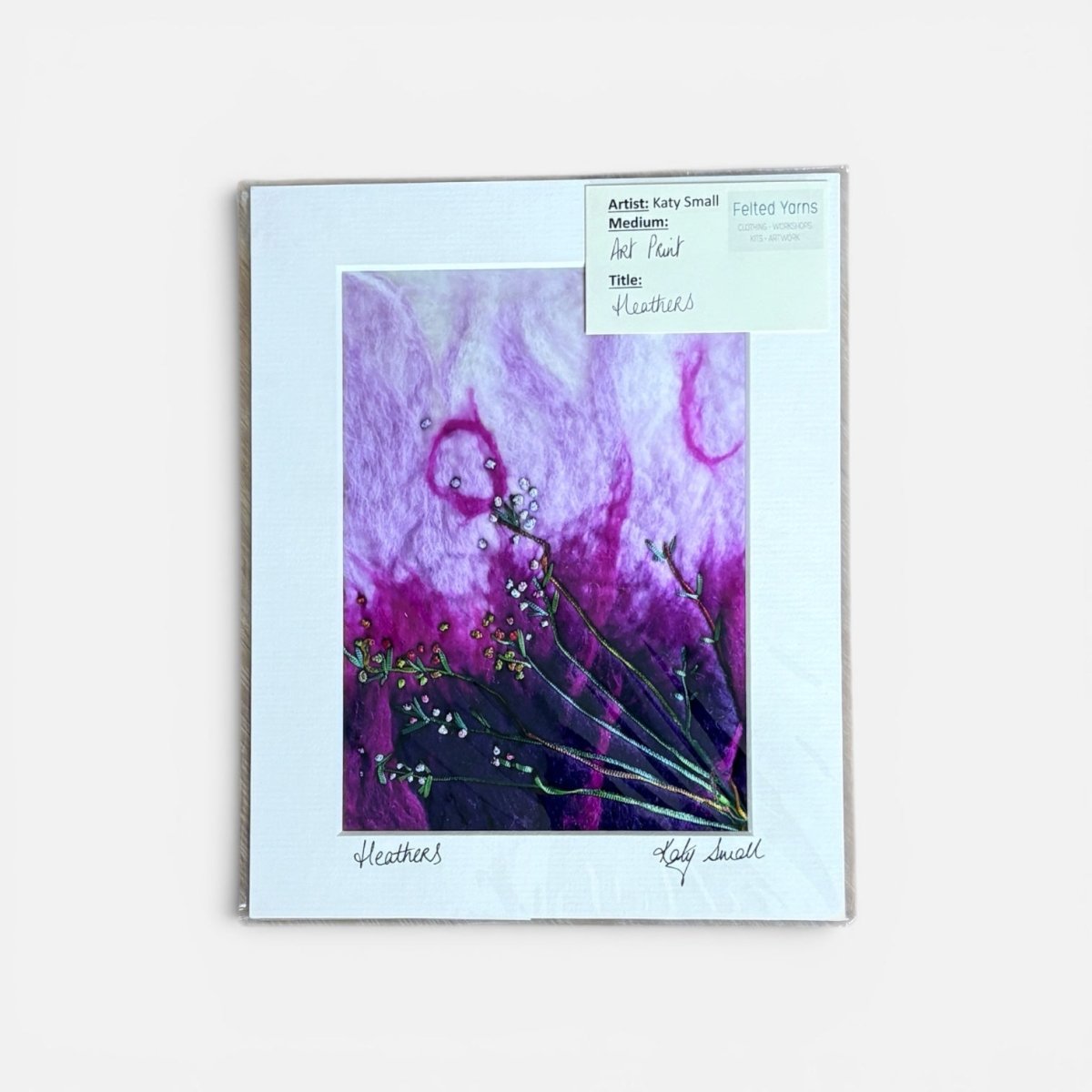 Heathers Mounted Print - Felted Yarns_Just Makers