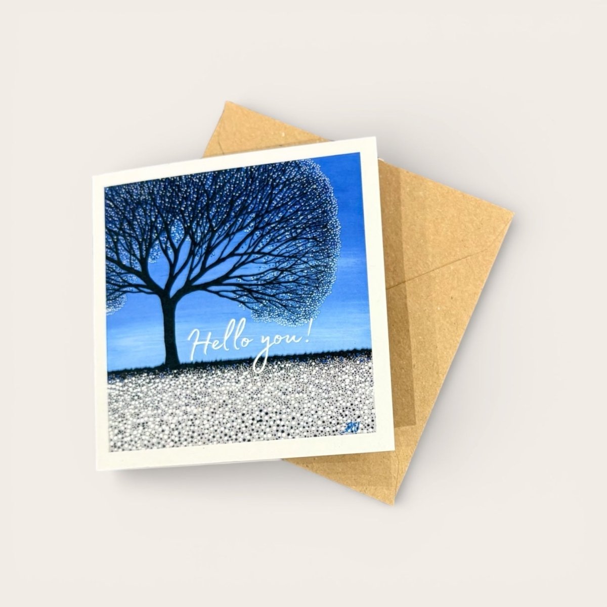 Greeting card with a tree and &