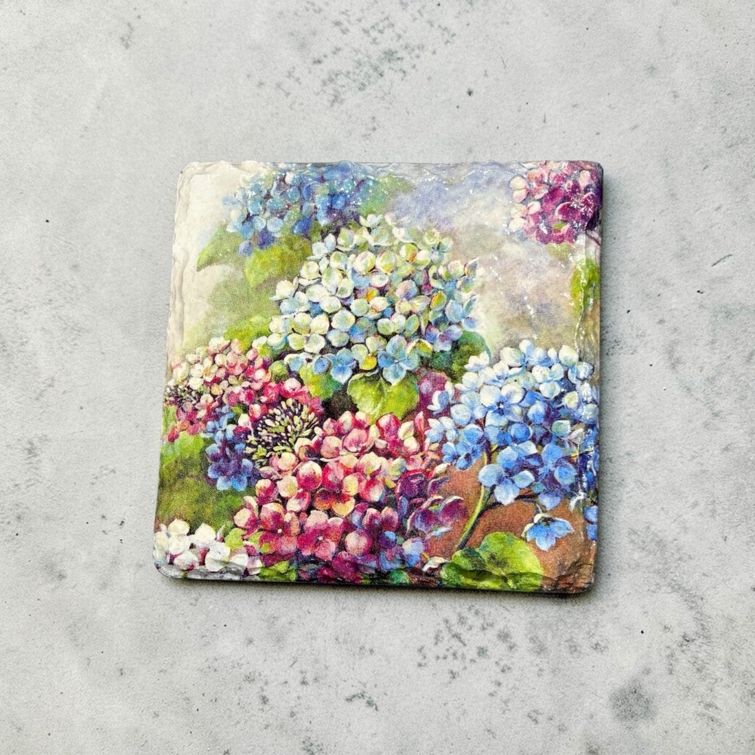 Hydrangea Coaster Slate - Sarah Tustin_Just Makers