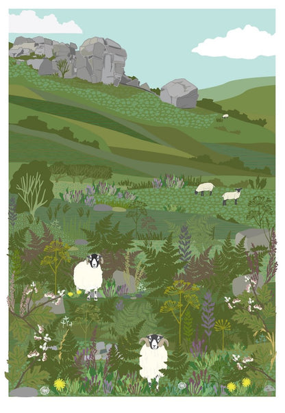 Ilkley Moor Baa Tat Mounted Print - Jane Gales_Just Makers