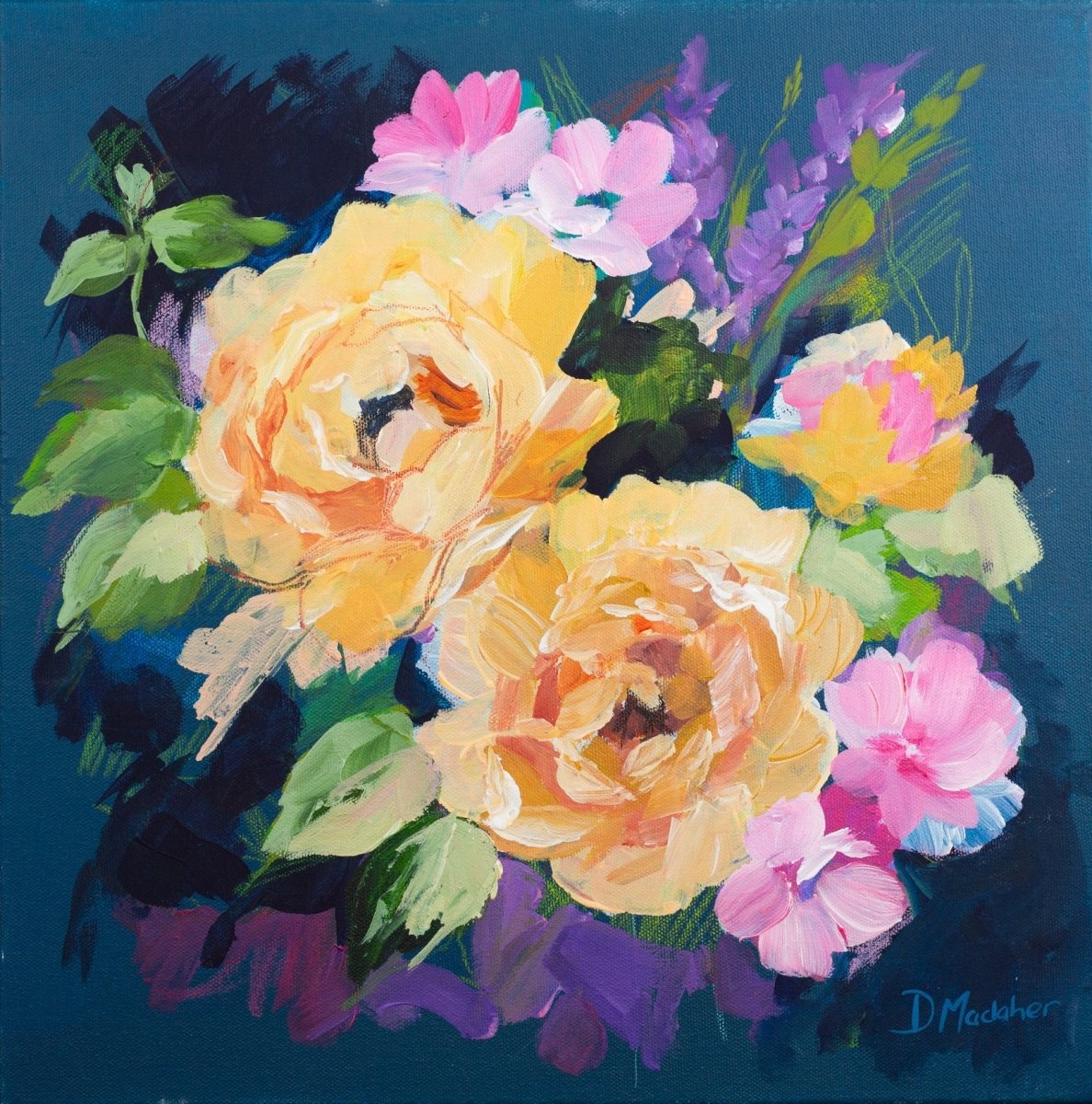 Joy original mixed media painting by Davinder Madaher