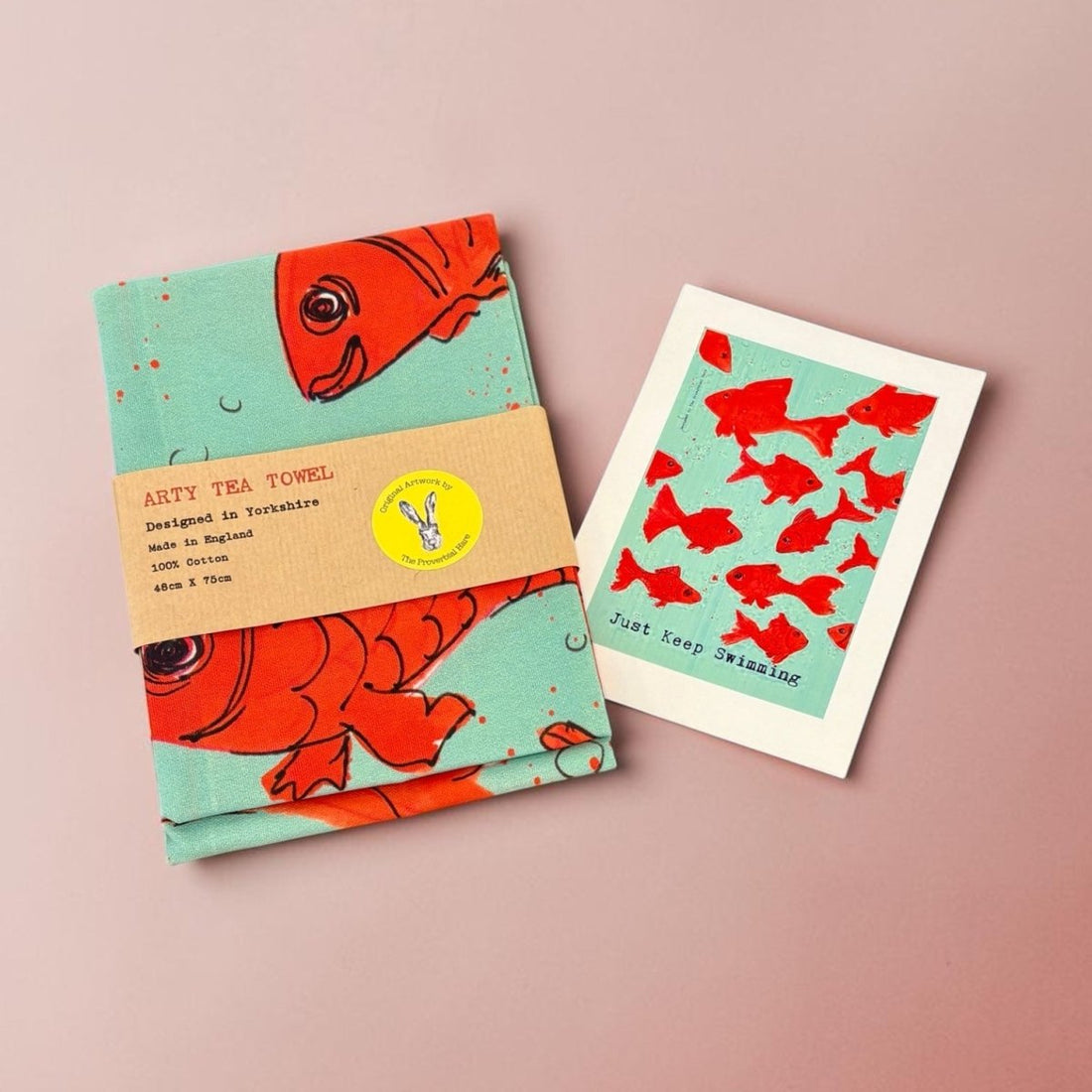 Just Keep Swimming Tea Towel - The Proverbial Hare_Just Makers