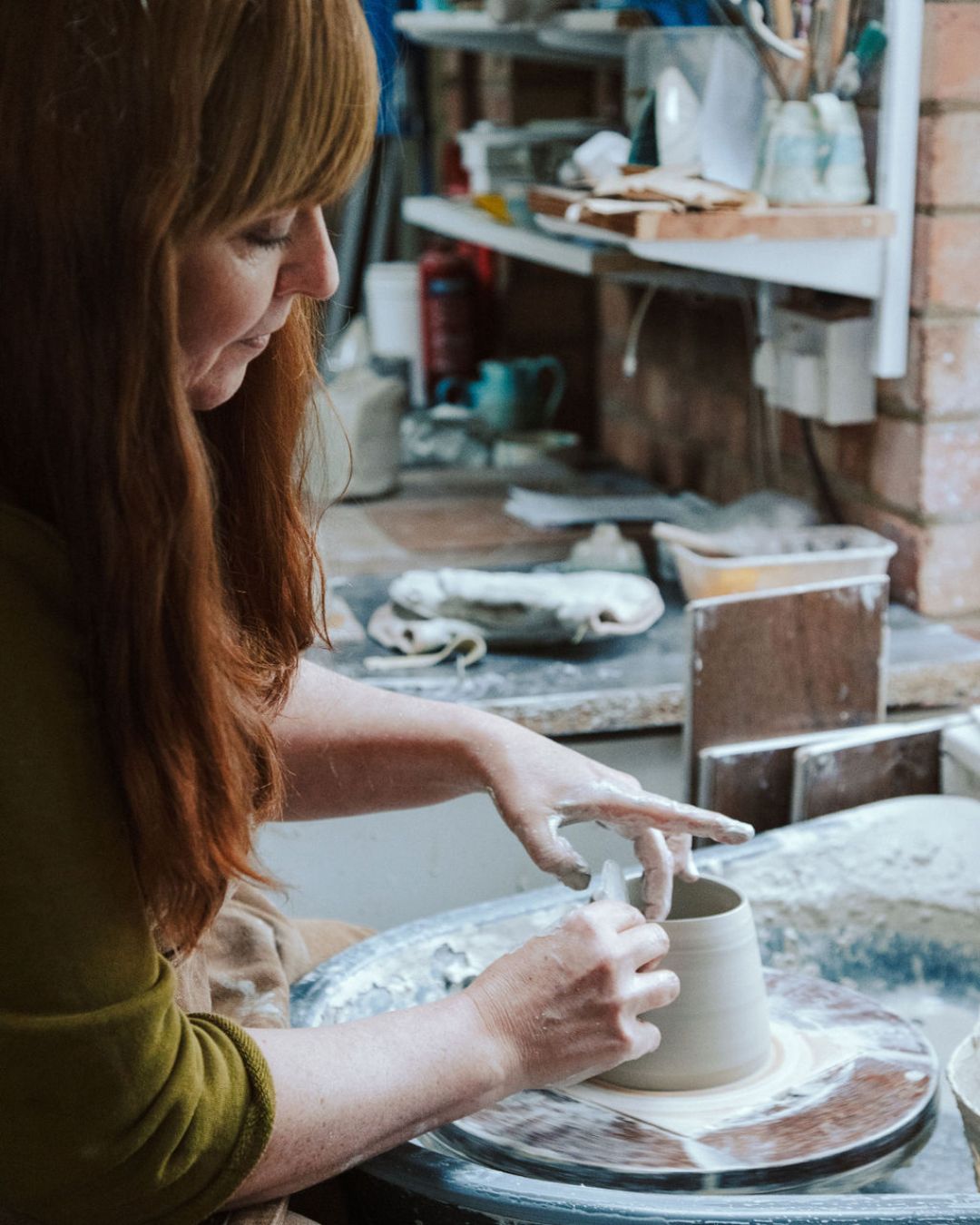 Lorna Gilbert at Pottery Wheel_Just Makers