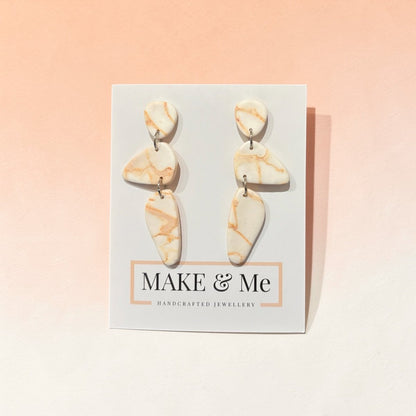 Marbled Pebble Statement Earrings - Make &amp; Me_Just Makers