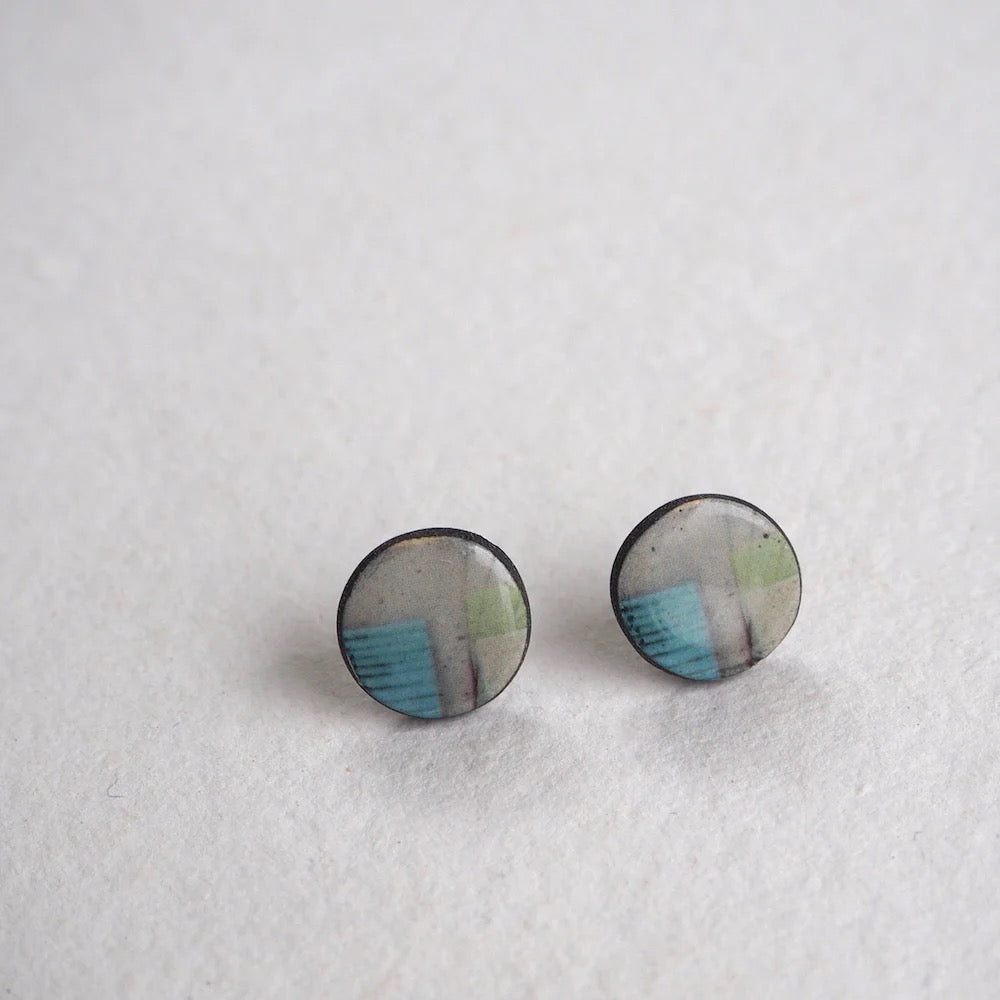 Mere Elements Range Round Studs - Karen Howarth Ceramics_Just Makers