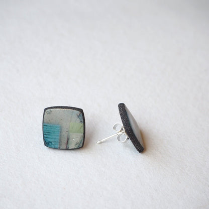 Mere Elements Range Square Studs - Karen Howarth Ceramics_Just Makers