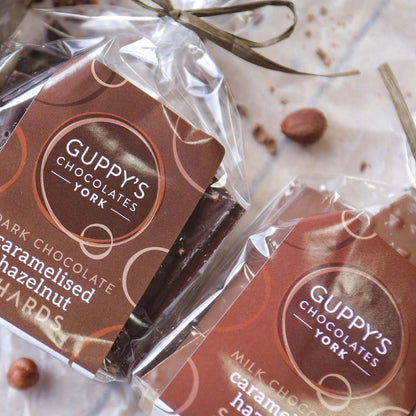 Milk Chocolate Caramelised Hazelnut Shards by Guppy&