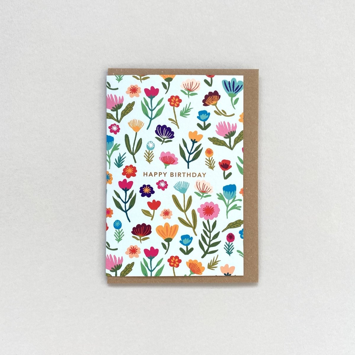 Greeting card with floral design and &