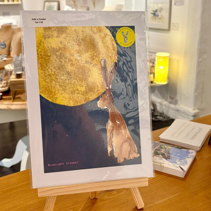 Moonlight Dreamer A4 Print - The Proverbial Hare_Just Makers