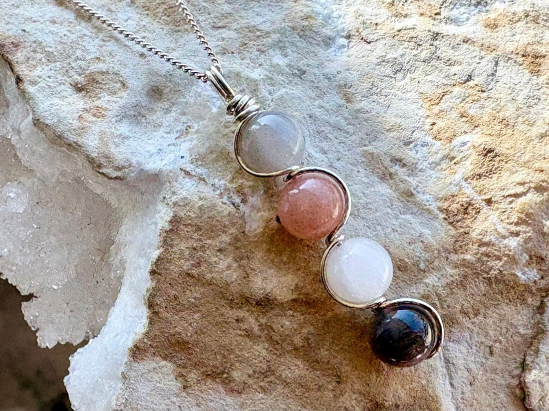 Moonstone Mix Silver Necklace - Hart, Body and Soul_Just Makers