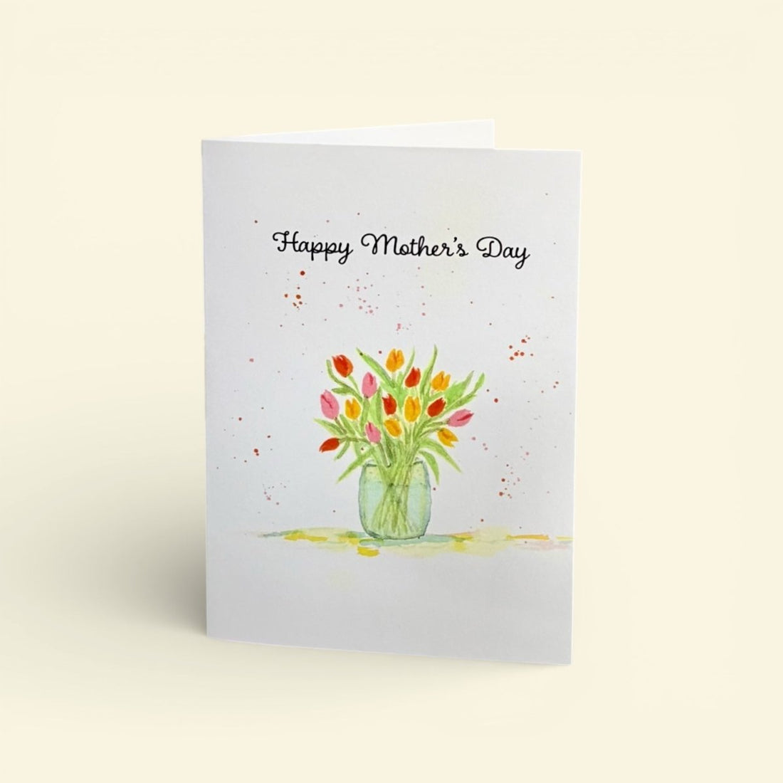 Greeting card with a vase of flowers and &