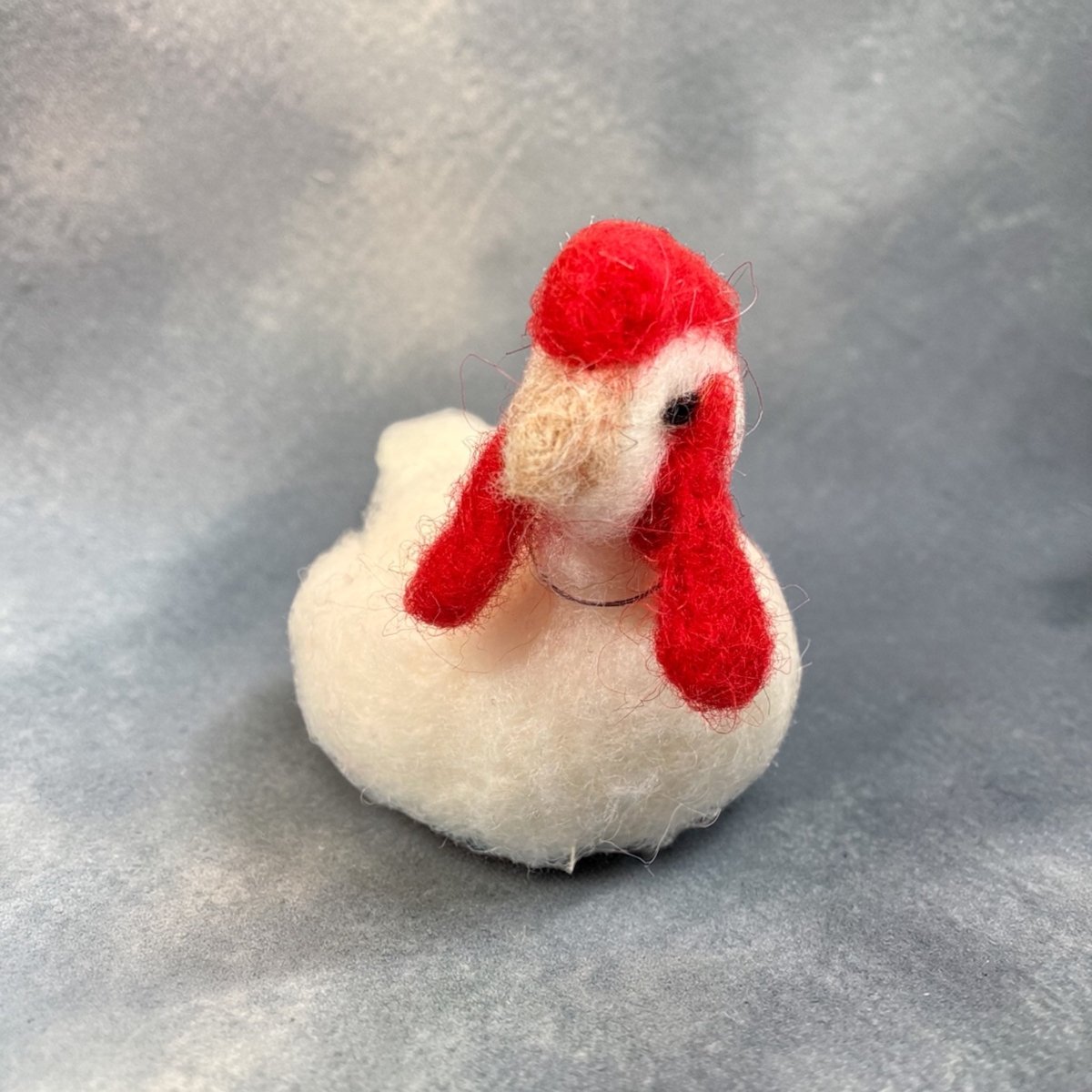 Needle Felt White Hen - Pam Chilton_Just Makers