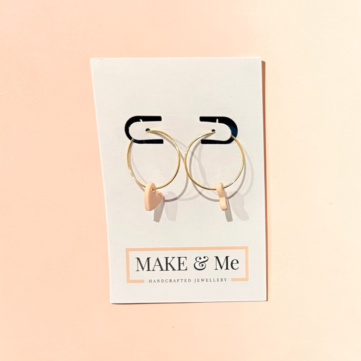 Pale Pink Heart Hoops - Make &amp; Me_Just Makers