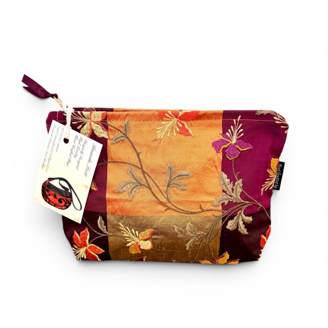 Patchwork Embroidered Silk Make Up Bag - Amanda Scott_Just Makers