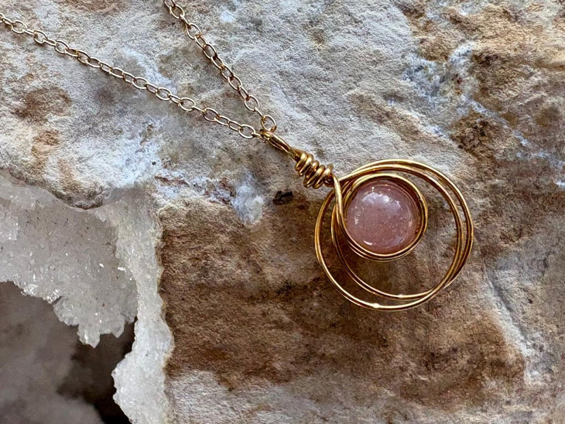 Peach Moonstone Gold Vermeil Necklace - Hart, Body and Soul