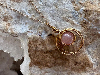 Peach Moonstone Gold Vermeil Necklace - Hart, Body and Soul