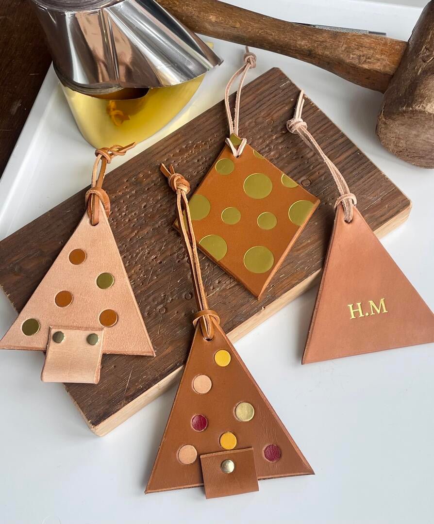 Personalised Leather Christmas Tree Decorations Workshop_Just Makers