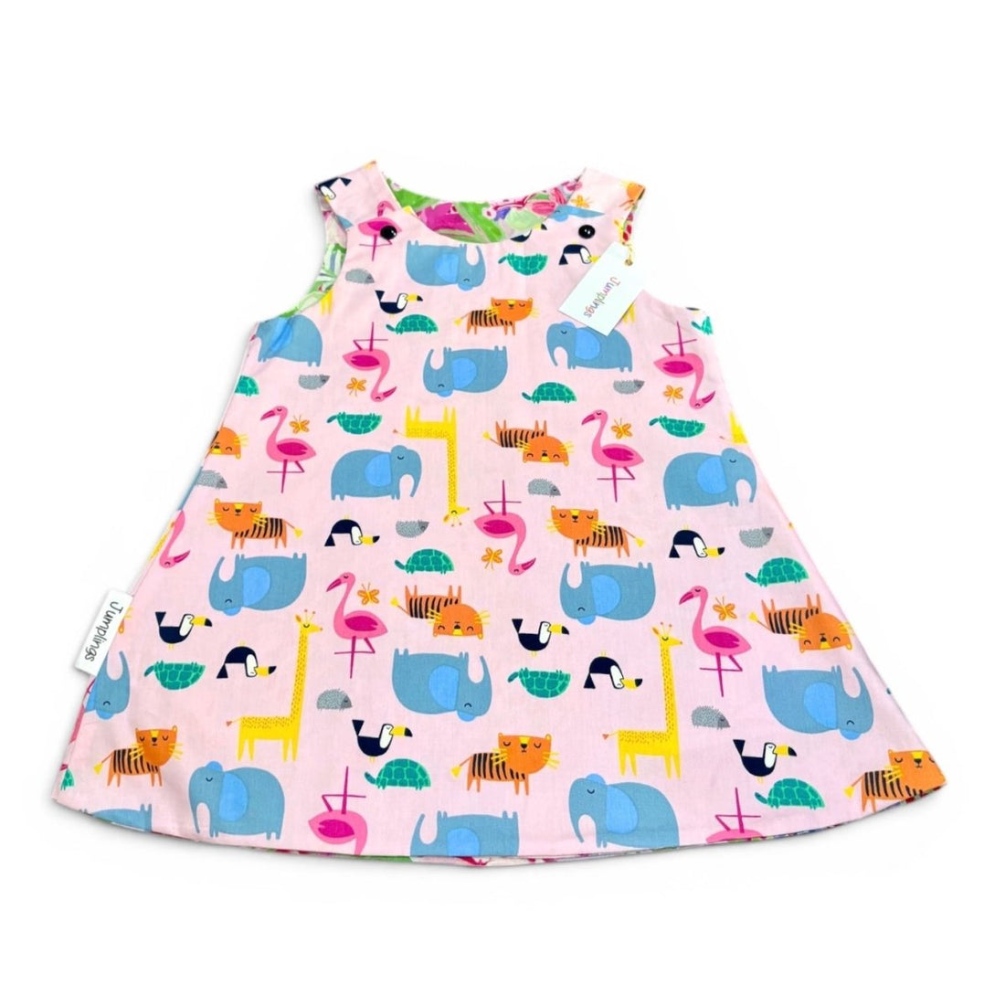Pink Jungle Reversible Dress 3-4 Years - Jumplings Clothes_Just Makers