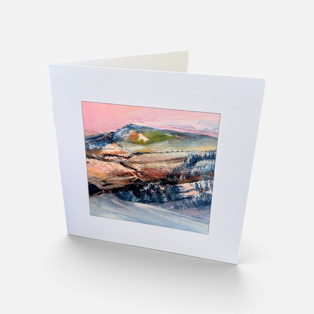 Pink Sky, White Horse Greeting Card - Annie Bousfield