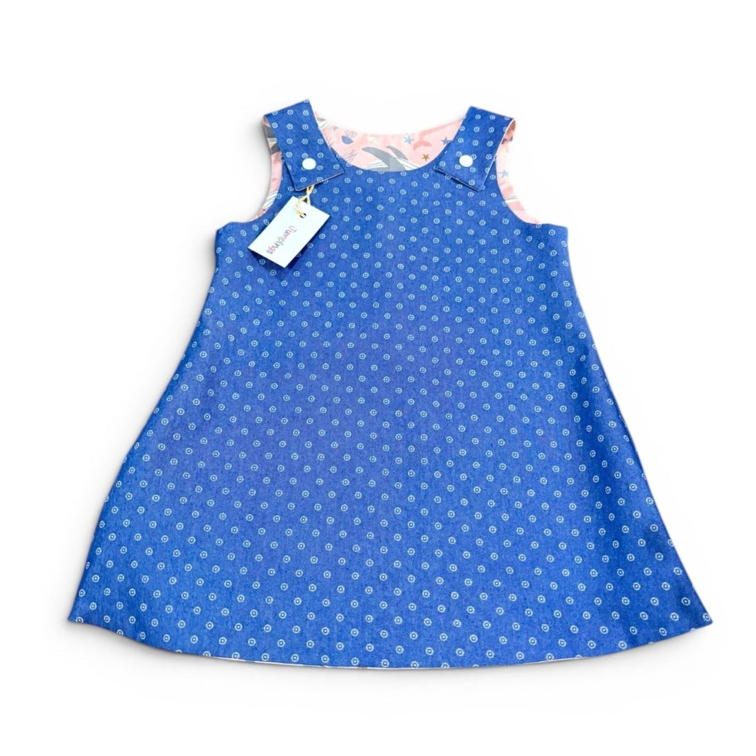 Pink Whale Reversible Dress 3-4 Years - Jumplings Clothes_Just Makers