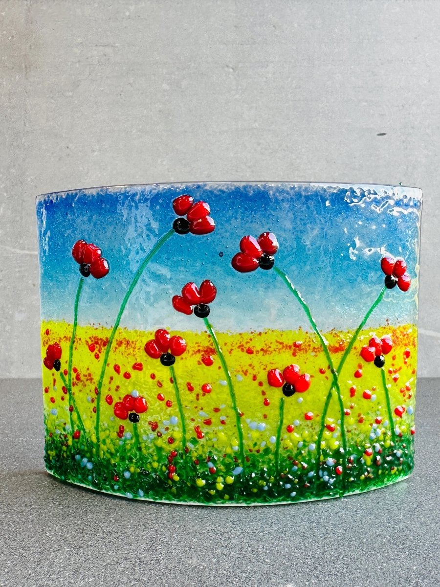 Poppy Fused Glass Medium Curve - Twice Fired Glass_Just Makers