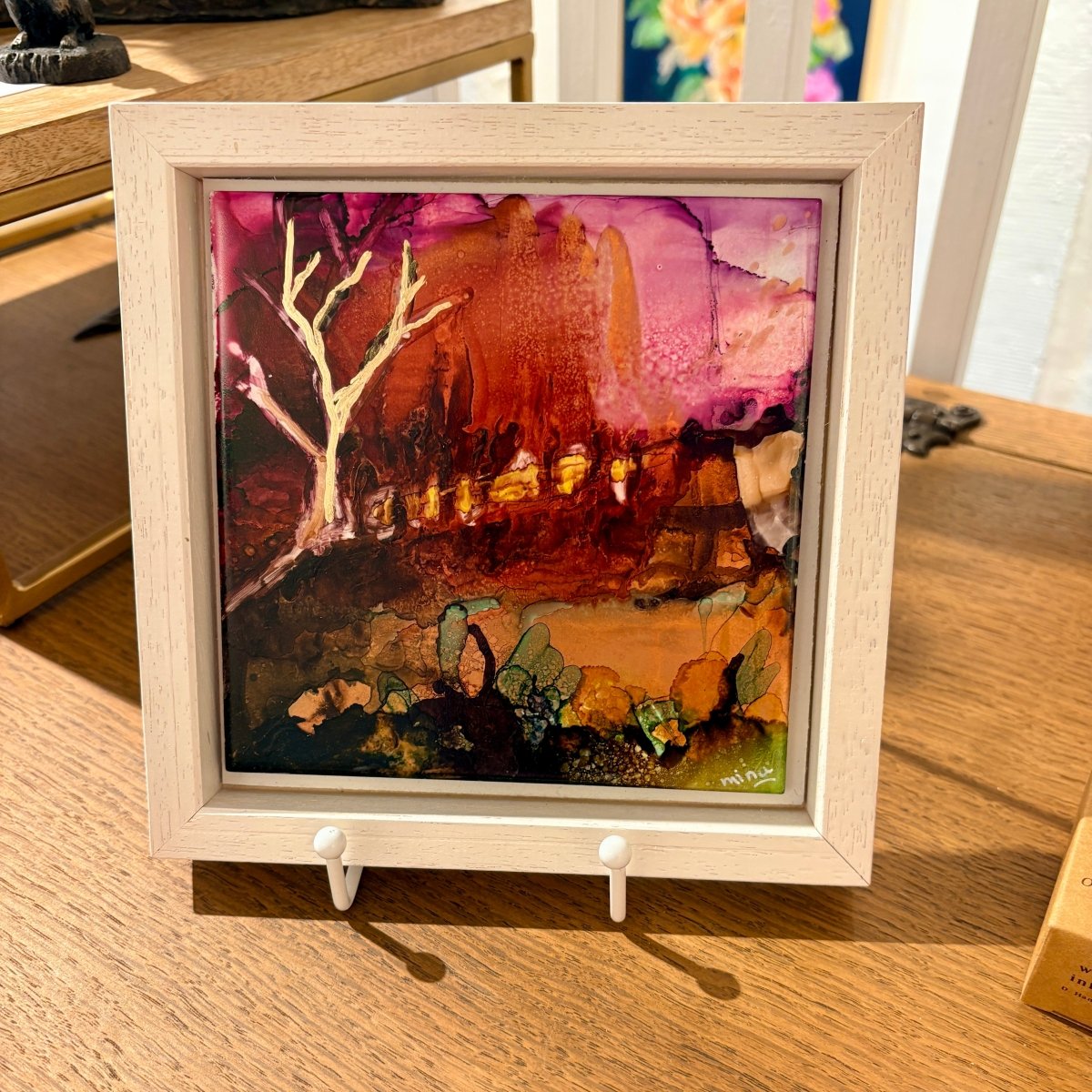 Purple Sunset Tile Painting - Art by Minu_Just Makers