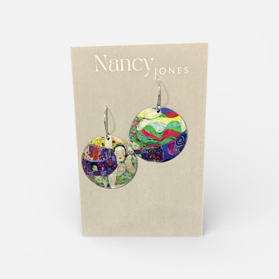 Purple Virgins Disc Earrings - Nancy Jones_Just Makers