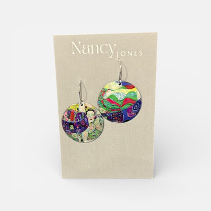 Purple Virgins Disc Earrings - Nancy Jones_Just Makers
