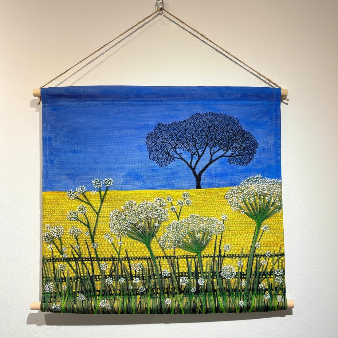 Rapeseed Field Hand Embellished Wall Hanging - Sarah Jane Nicholls_Just Makers