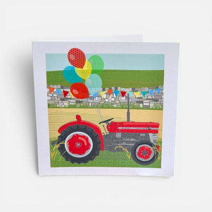 Red Tractor Greeting Card - Jane Gales_Just Makers