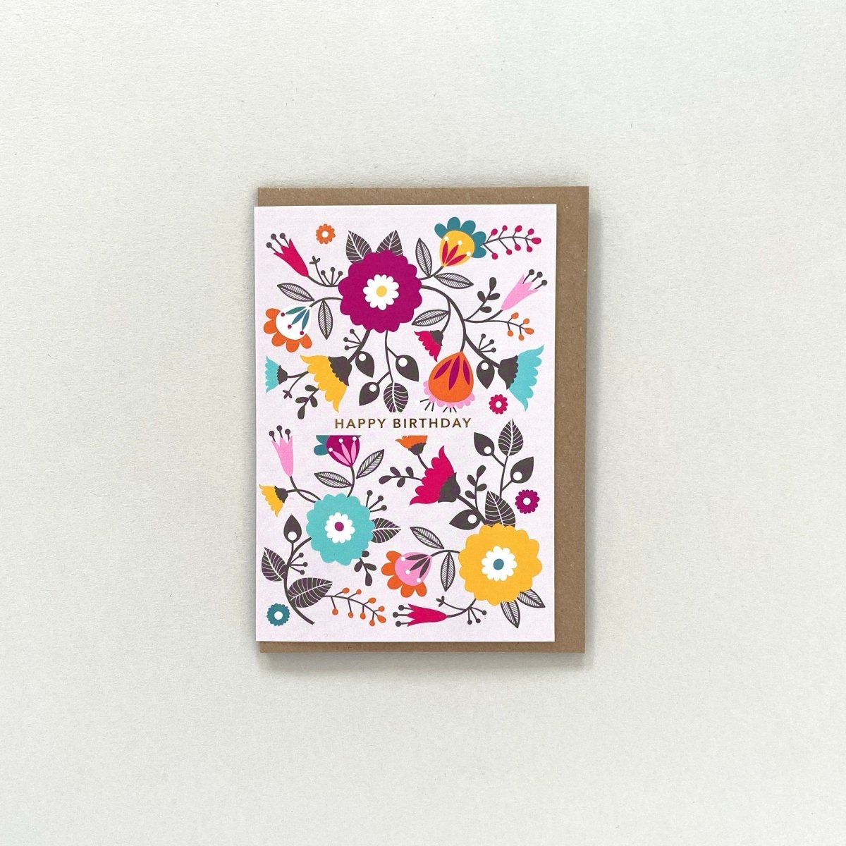 Retro Floral Birthday Card - Maggie Magoo Designs_Just Makers
