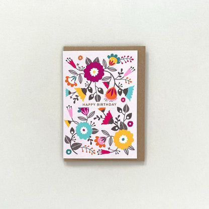 Retro Floral Birthday Card - Maggie Magoo Designs_Just Makers