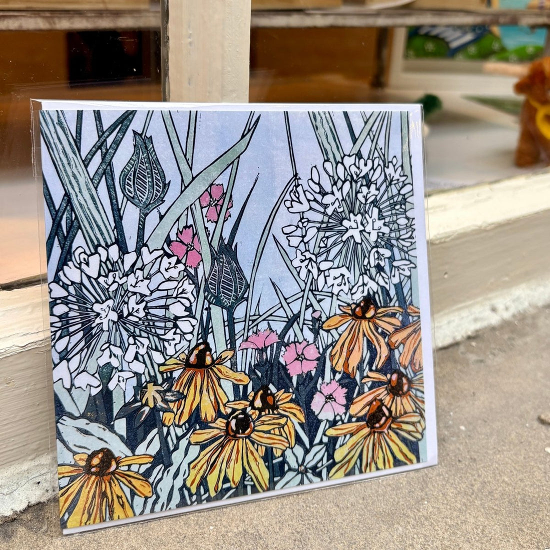 Rudbeckia and Agapanthus Greeting Card - Rachel Knowles_Just Makers