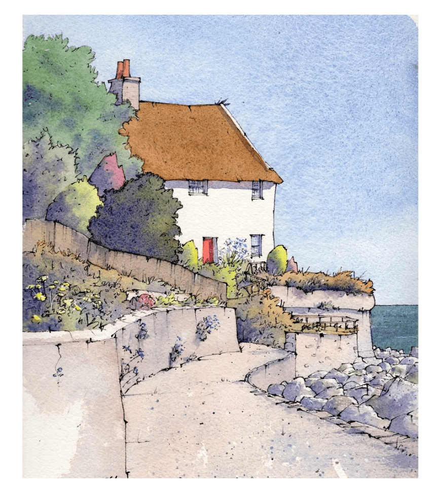 Runswick Bay A5 Mounted Print - Matty Burnham_Just Makers
