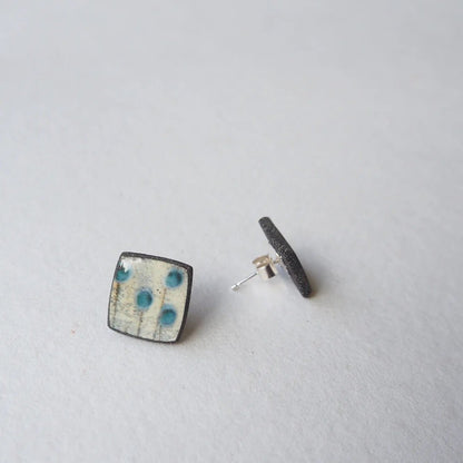 Seedheads Elements Range Square Studs - Karen Howarth Ceramics_Just Makers