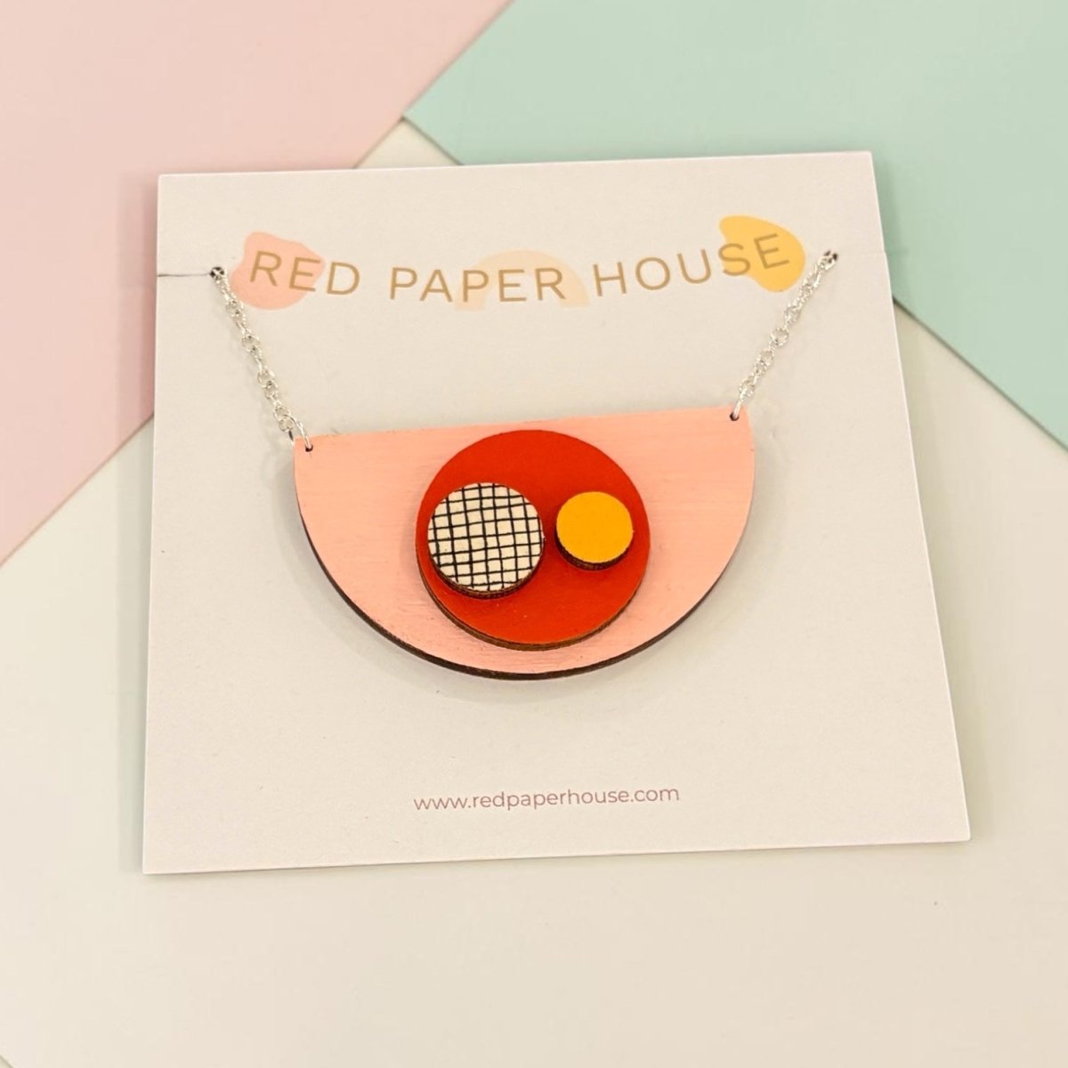 Semi-Circle Colour Burst Necklace - Red Paper House_Just Makers
