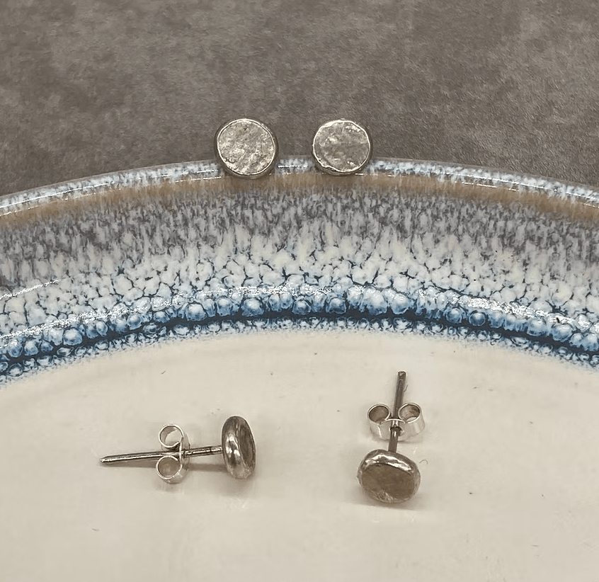 Silver Disc Studs - Tori Foster Jewellery - Just Makers Tori Foster Jewellery