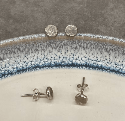 Silver Disc Studs - Tori Foster Jewellery - Just Makers Tori Foster Jewellery