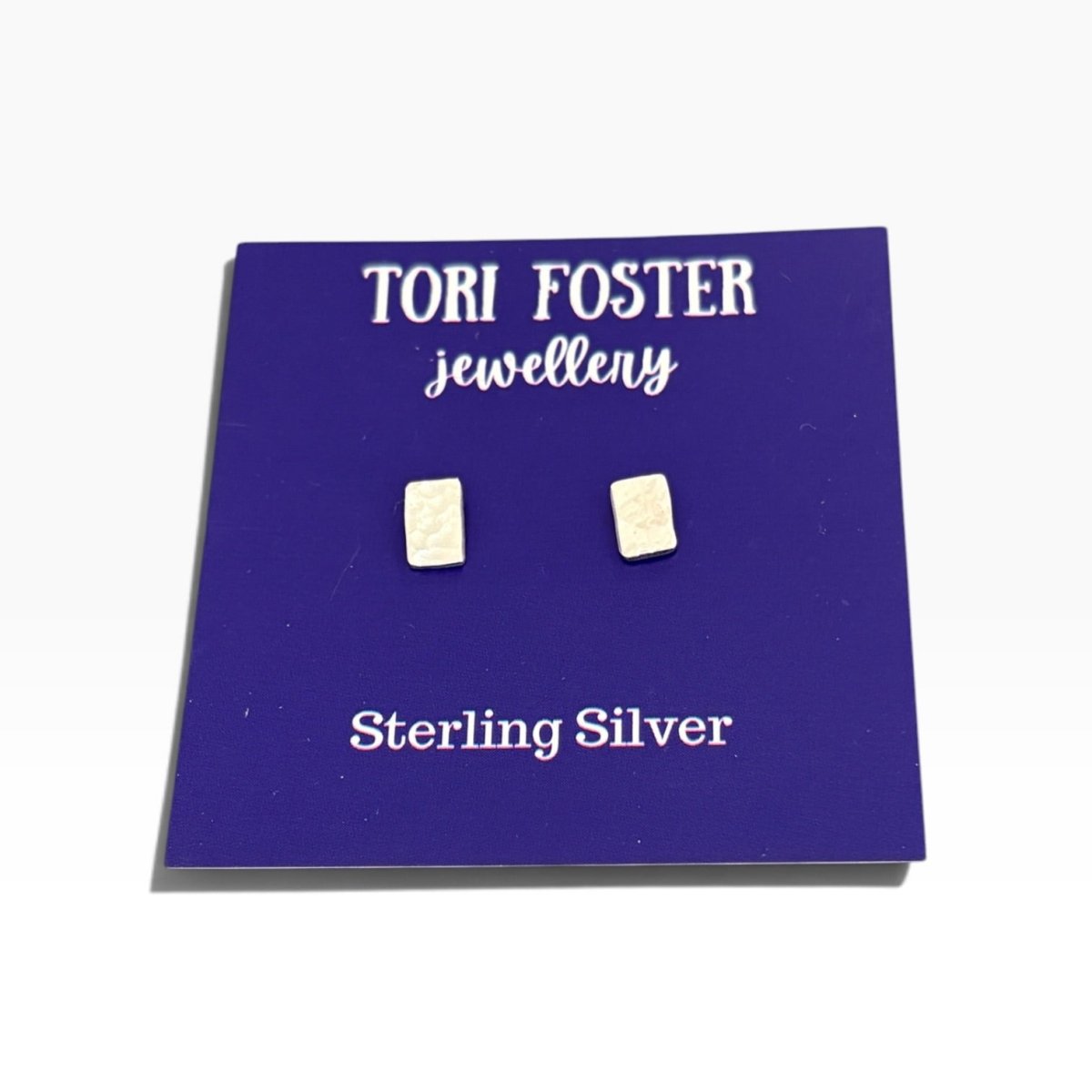 Silver Rectangular Studs - Tori Foster Jewellery_Just Makers