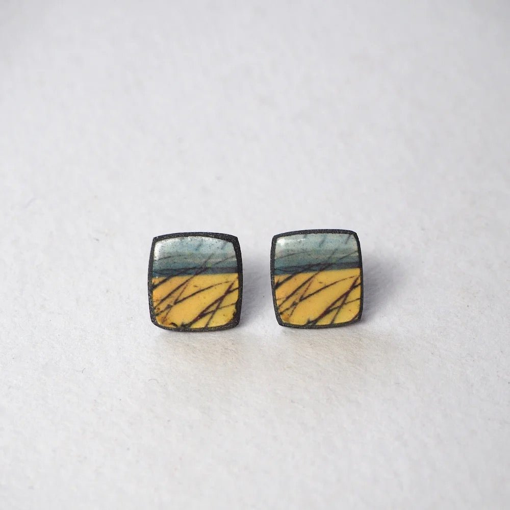 Skyline Elements Range Square Studs - Karen Howarth Ceramics_Just Makers