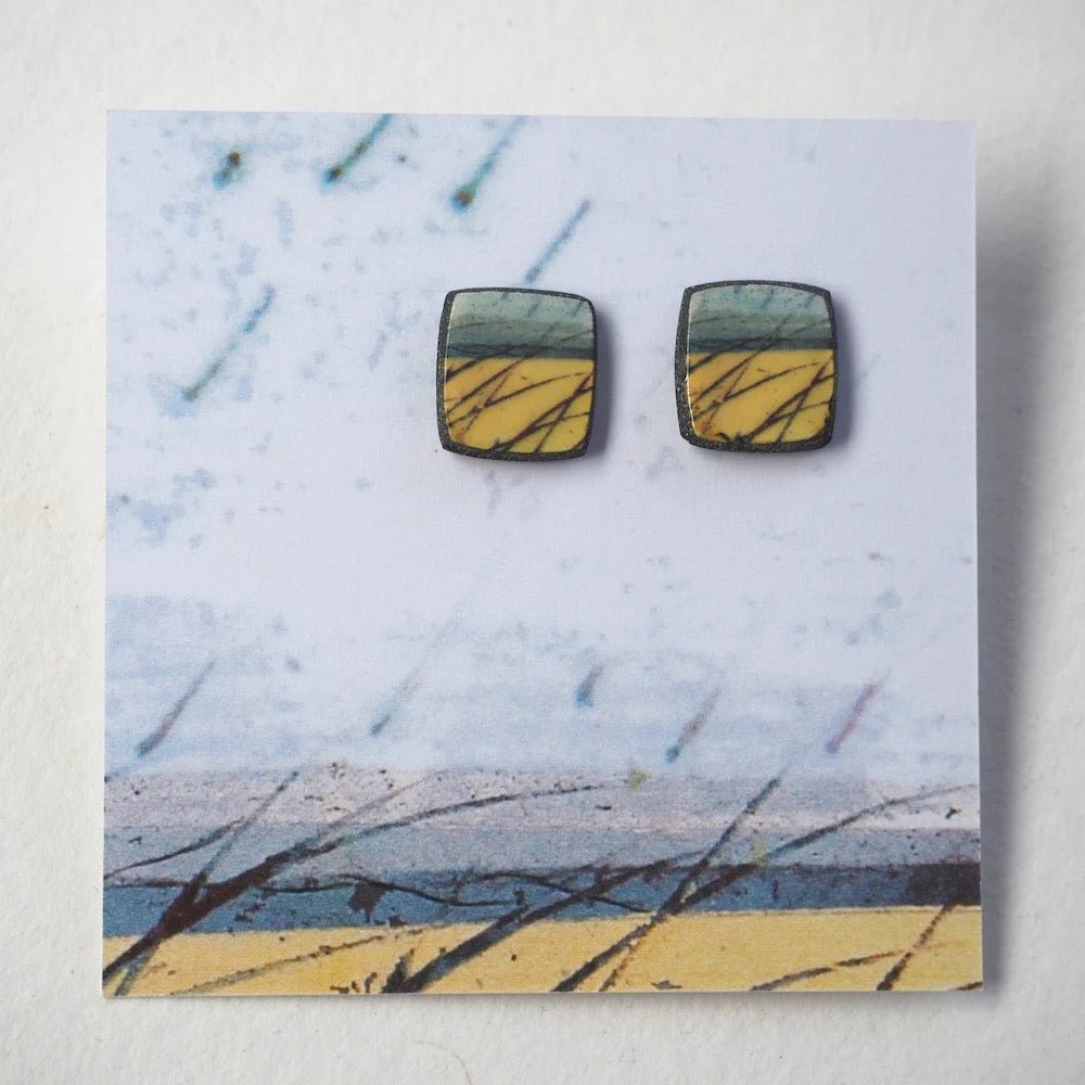 Skyline Elements Range Square Studs - Karen Howarth Ceramics_Just Makers