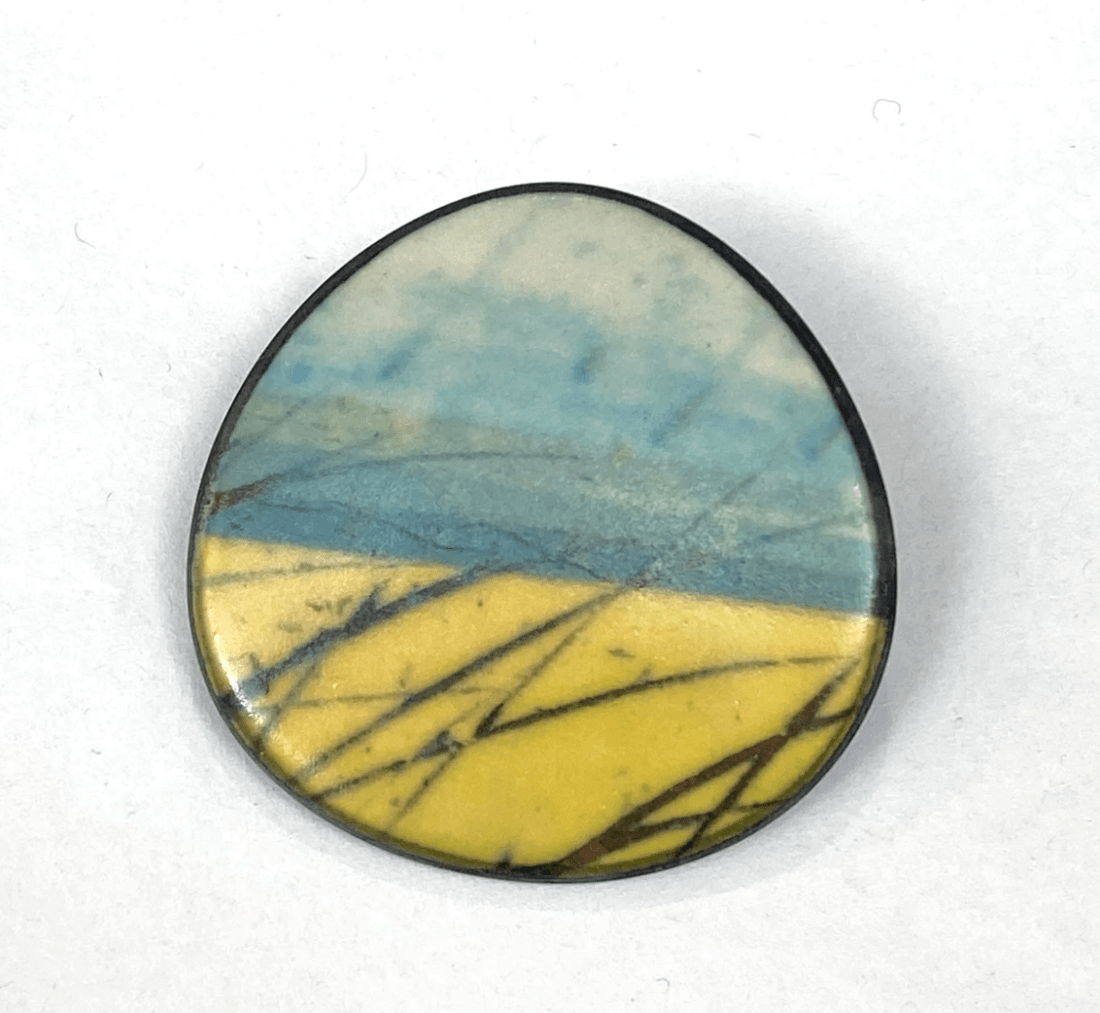 Skyline Elements Rounded Brooch - Karen Howarth Ceramics_Just Makers