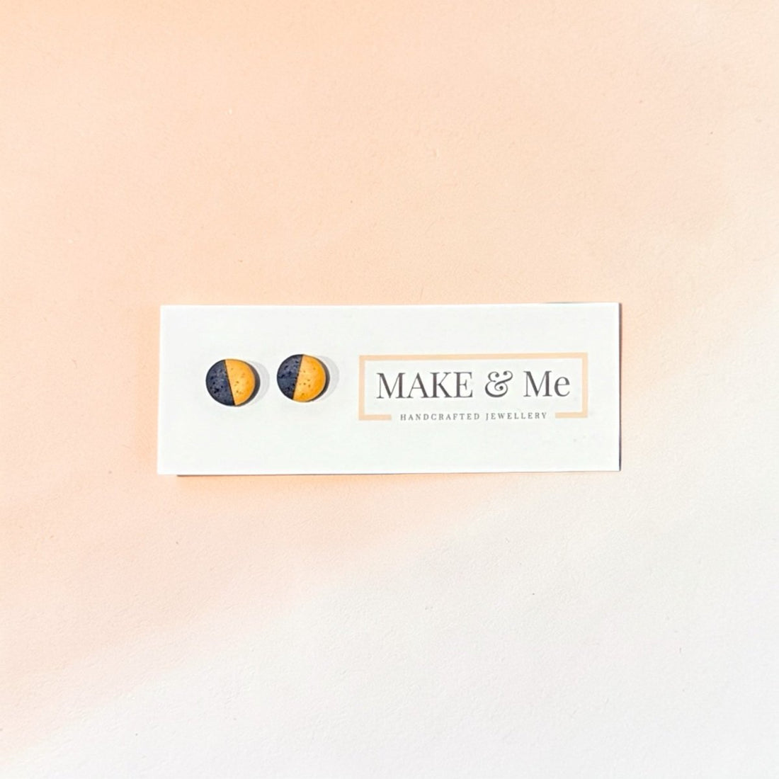 Make &amp; Me handcrafted jewellery card with earrings on a gradient background