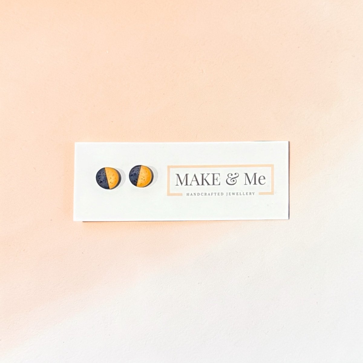 Make &amp; Me handcrafted jewellery card with earrings on a gradient background