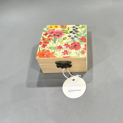 Small Wooden Keepsake Box with Poppy Meadow Design - Sarah Tustin_Just Makers