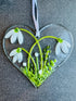 Snowdrop Fused Glass Coaster - Twice Fired Glass_Just Makers